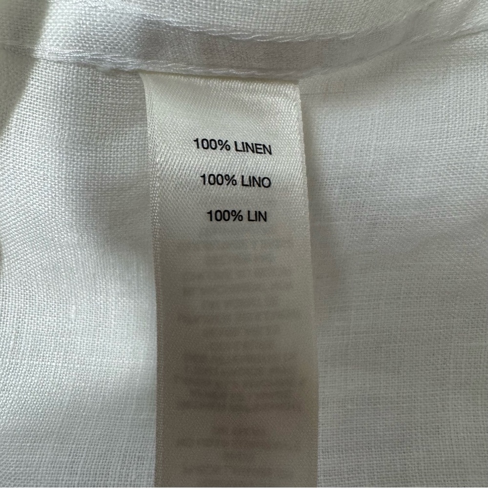 Chico’s No Iron 100% Linen Button Down Shirt Women Large Classic White - Picture 12 of 13